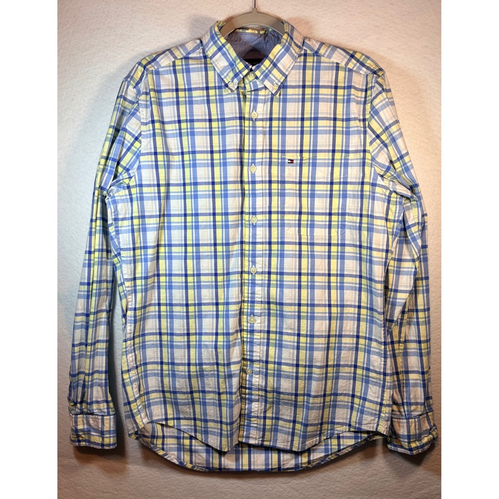 Tommy Hilfiger Mens Button Down Shirt Plaid Long Sleeve Size M‎